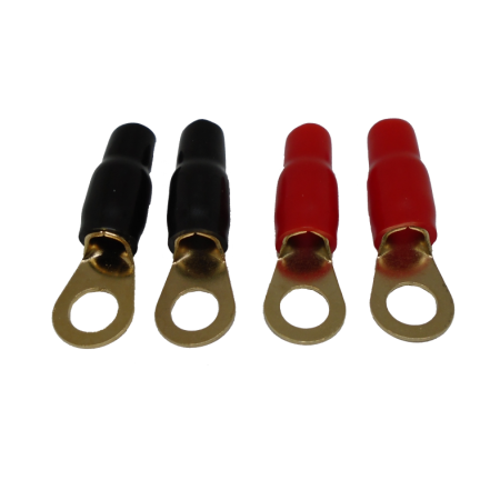 520-928 Kit de 4 Terminales con Aislante Tipo de Ojillo para Cables Calibre 6AWG