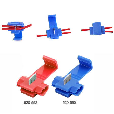 520-552 Conector Derivador Grapa Almeja 1 a 2, Cal 14-16, Color Rojo