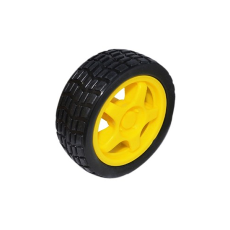 XS-60 Llanta de Hule para Motorreductor Color Amarillo