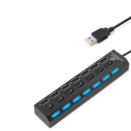 HUB14 Hub de 7 Puertos USB 2.0 Alta Velocidad con Switch Individual