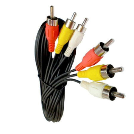 080-049 Cable para Audio y Video 1.8M 3 Plug A 3 Plug RCA Plateada
