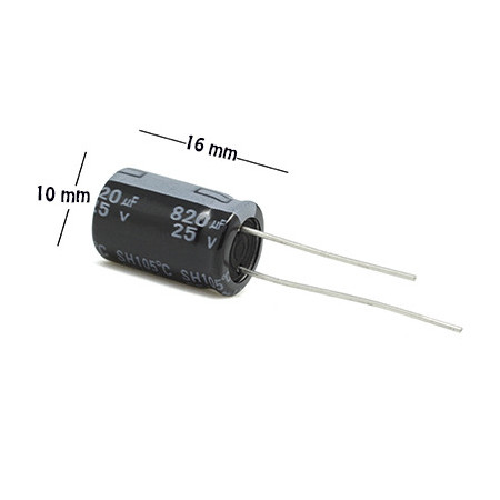 CE-820-25V Capacitor Electrolítico 820uF 25V 105C