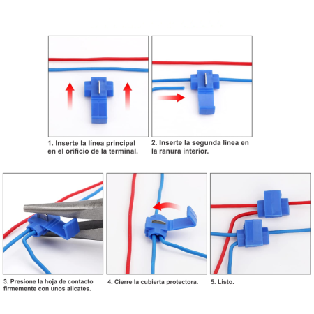 520-550 Conector Derivador Grapa Almeja 1 a 2, Cal 14-16, Color Azul