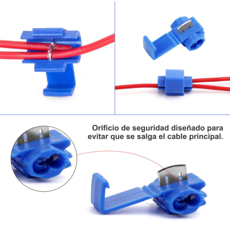 520-550 Conector Derivador Grapa Almeja 1 a 2, Cal 14-16, Color Azul