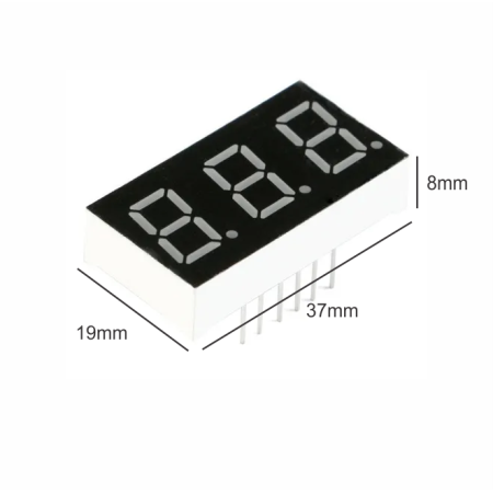 D7AC-3-RO Display 7 Segmentos 3 Digitos Anodo Comun Rojo