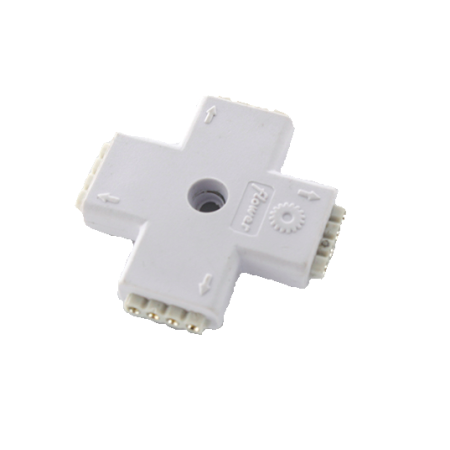 CONECTOR-4T-10MM Conector de Union Tipo Cruz 10MM para Tira LED RGB