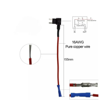 255-940 Adaptador Automotriz para Porta Fusible de Clavija Mini con Derivación