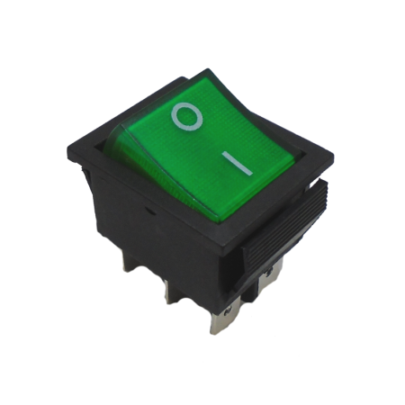 835-058 Switch Balancin con Piloto 6 Patas 2P 2T Color Verde