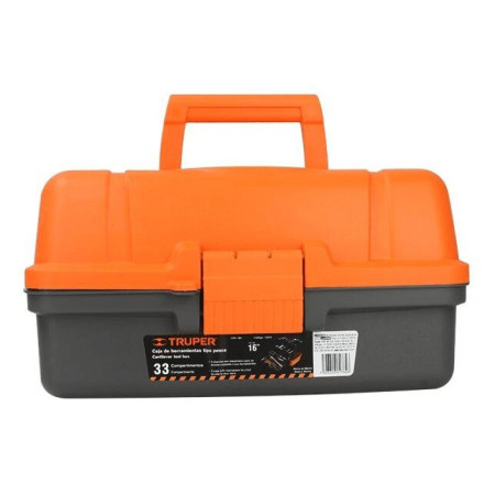 CPE-16N Caja para Pesca Organizador de 16" Color Gris con Tapa Naranja 10539