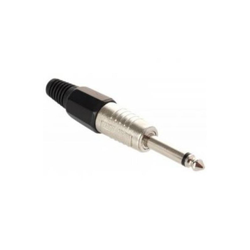 705-907 Plug 6.3 Mono Metalico con Base Negra