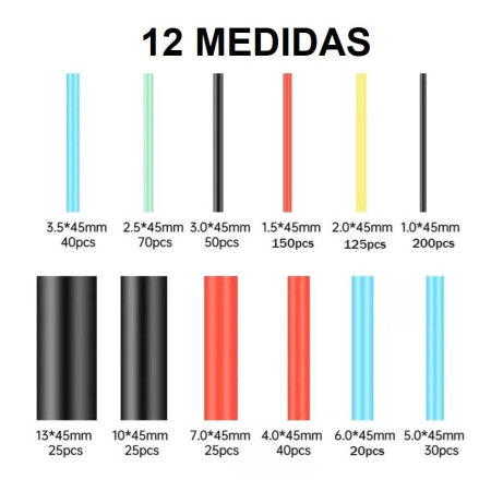 XS-530 Kit de Thermofit con 800 Piezas de Colores y Estuche Organizador