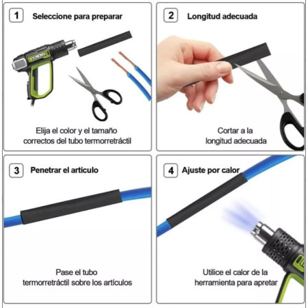 XS-530 Kit de Thermofit con 800 Piezas de Colores y Estuche Organizador