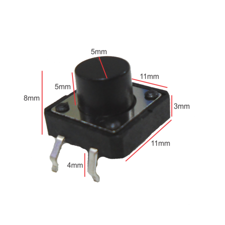 835-555-8MM Mini Switch Cuadrado Grande 4 Pines Boton 8MM