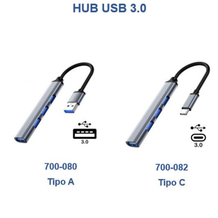 700-080 Adaptador HUB USB Multipuerto, Plug Tipo A 3.0