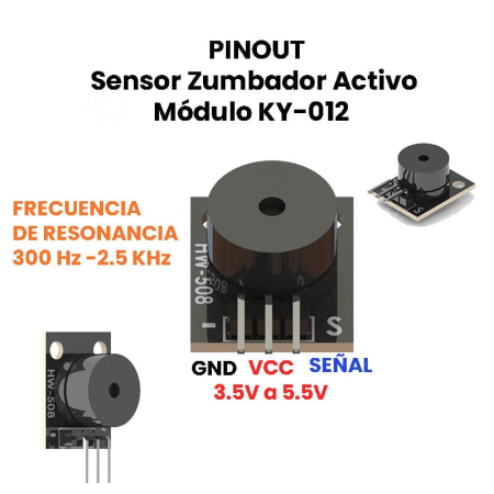 XS-191 Modulo Buzzer Zumbador Activo KY-012 3.5 a 5.5V