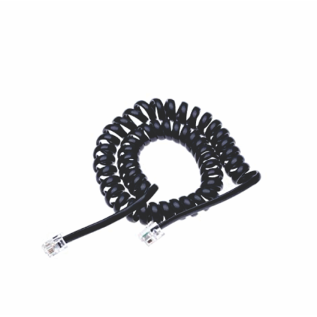 863-606 Cable Telefónico para Auricular Color Negro 2.5M RJ-9 RJ9 Espiral