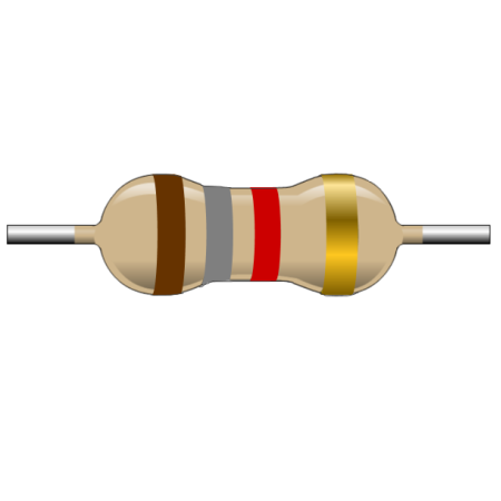 R1K8-1-2 Resistencia de Carbón 1.8K Ohms 1/2 Watt