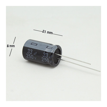 CE-33-250V Capacitor Electrolítico 33uF 250V 105C