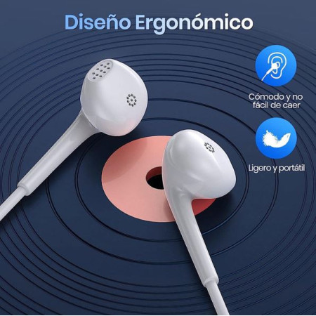 700-2004 Audífonos Alámbricos Tipo C AUT124 Color Blanco