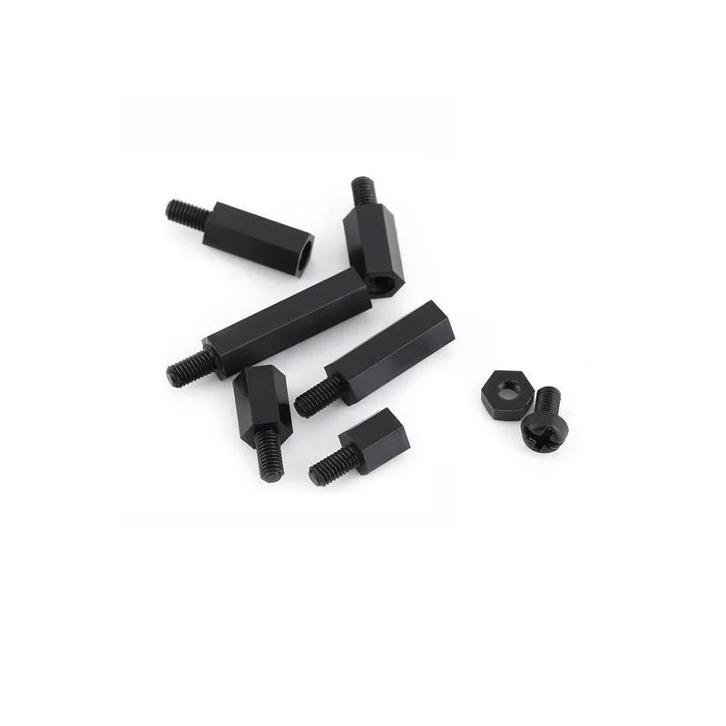 SEP-PLA-8 Separador Hexagonal Macho Hembra M3 8mm de Nylon Plástico Sin Tornillo