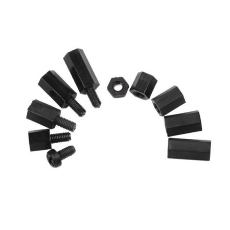 SEP-PLA-8 Separador Hexagonal Macho Hembra M3 8mm de Nylon Plástico Sin Tornillo