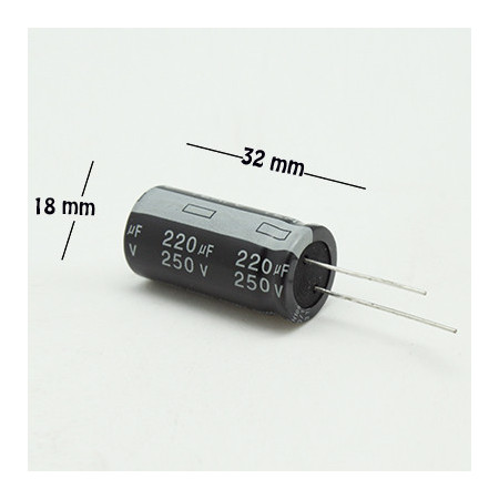 CE-220-250V Capacitor Electrolítico 220uF 250V 105C
