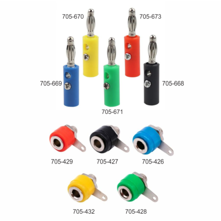 705-420 Jack Banana Hembra Chico Color Amarillo 4mm