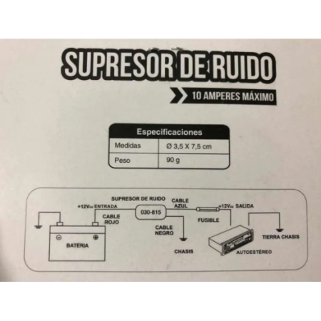 030-815 Supresor de Ruido de 10A para Audio Automotriz