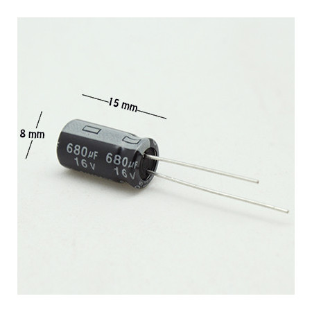 CE-680-16V Capacitor Electrolítico 680uF 16V 105C