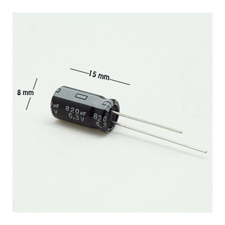 CE-820-6.3V Capacitor Electrolítico 820uF 6.3V 105C