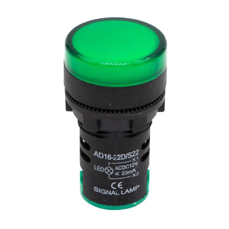 245-1010 Indicador Luminoso para Tableros 110VAC Color Verde