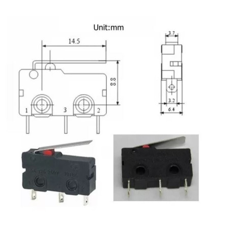 835-364 Microswitch 5A 125 250VAC con Lamina KW11-3Z-2