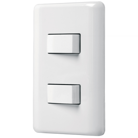 PA-APDO-B Palca Armada con 2 Interruptores Sencillos Color Blanco