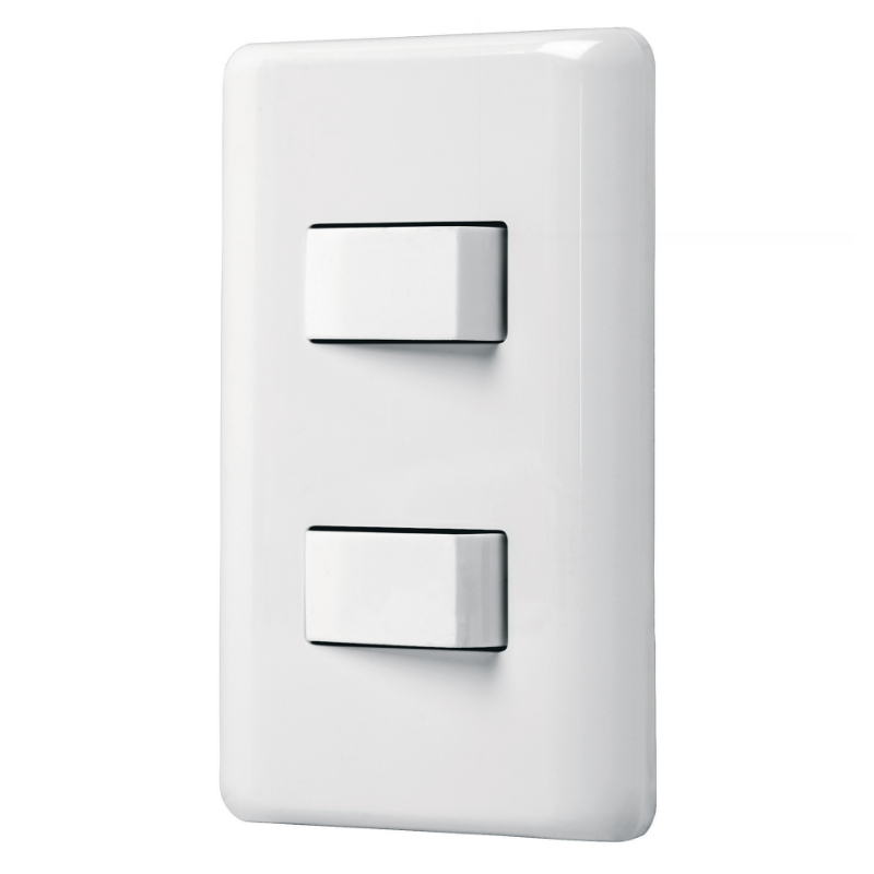 PA-APDO-B Palca Armada con 2 Interruptores Sencillos Color Blanco