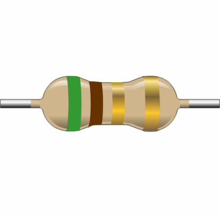 R5E1-1-2 Resistencia de Carbón 5.1 ohms 1/2 Watt
