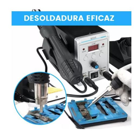 XS-390 Estación Para Soldar 2 En 1 Cautín Soldadura Aire Caliente