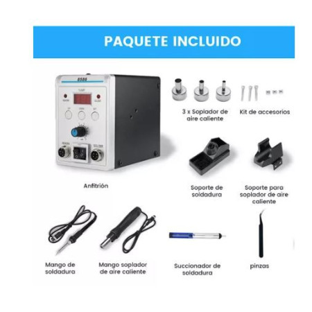 XS-390 Estación Para Soldar 2 En 1 Cautín Soldadura Aire Caliente