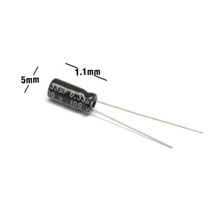 CE-.33-100V Capacitor Electrolítico 0.33uF 100V 105C