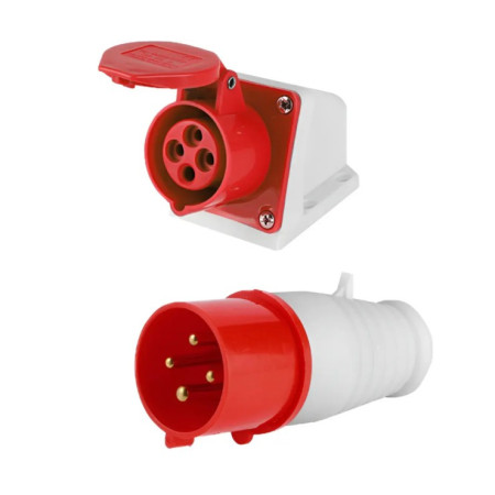 705-1124 Juego De Conector Industrial Impermeable 4 Pines 32A 380 440VAC