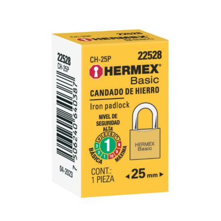 CH-25P Candado de Hierro Color Latón 25 mm, Corto