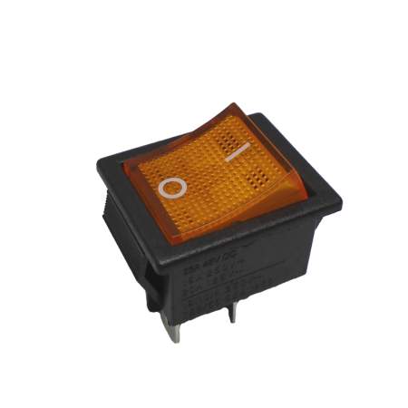 835-123 Switch Balancin con Piloto 4 Patas 2P-2T Color Amarillo