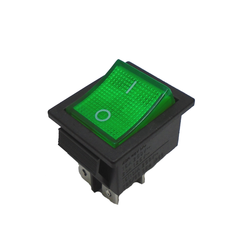 835-129 Switch Balancin con Piloto 4 Patas 2P-2T Color Verde