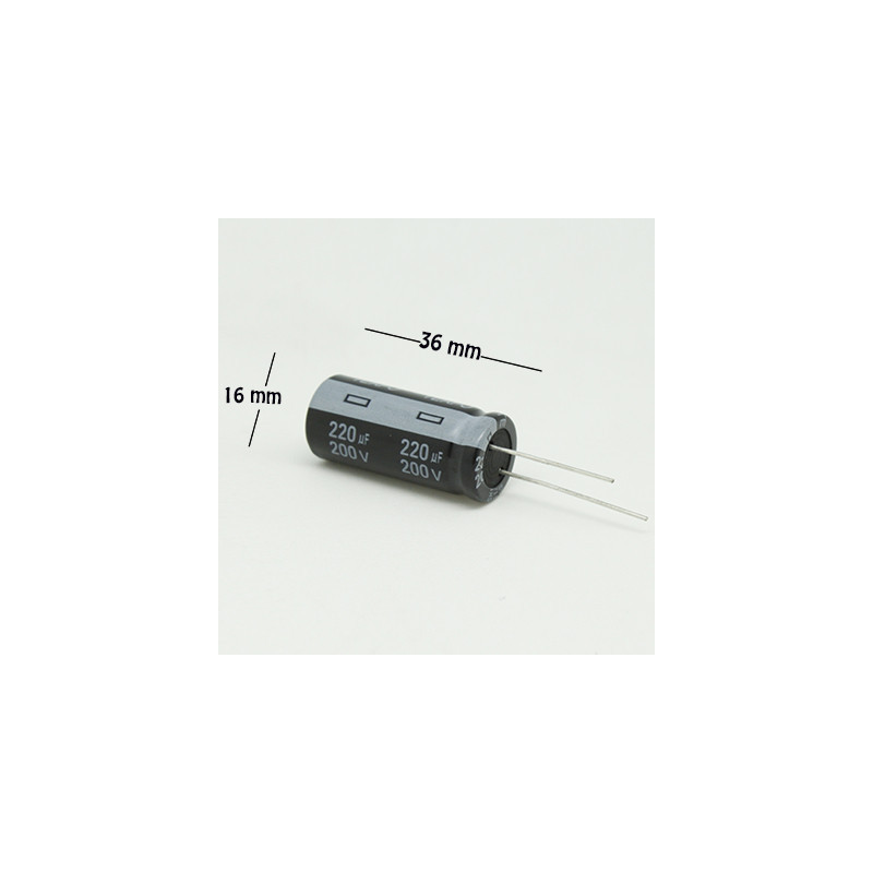 CE-220-200V Capacitor Electrolítico 220uF 200V 105C Radial