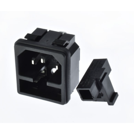 705-331 Tomacorriente Interlock para Chasis, con Porta Fusible, Empotrable 120-250VAC 10A
